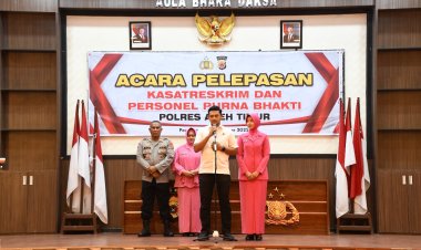 Kapolres Aceh Timur Lepas Personel Yang Purna dan Pindah Tugas