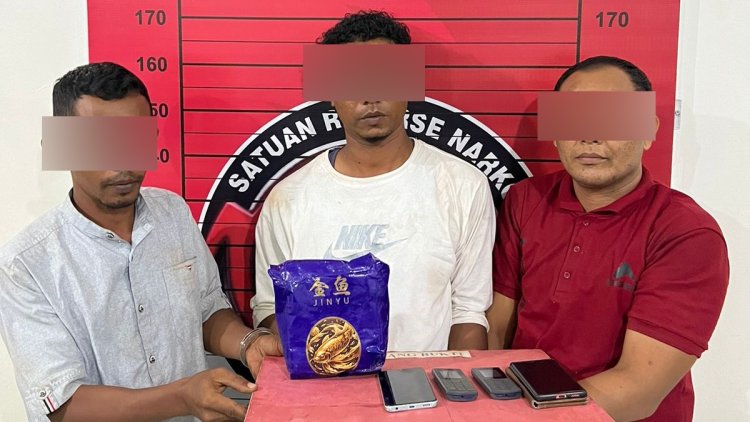 Penggerebekan di Dapur Bata, Polres Aceh Utara Amankan 852 Gram Sabu dan Tiga Pria