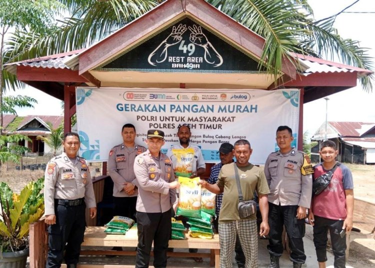 Polsek di Jajaran Polres Aceh Timur Gelar GPM Dengan Menjual Beras SPHP Kepada Masyarakat