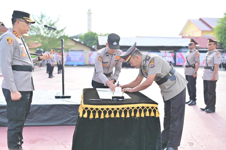 Kapolres Pidie Pimpin Sertijab Kasat Intelkam dan Kasatlantas Polres Pidie