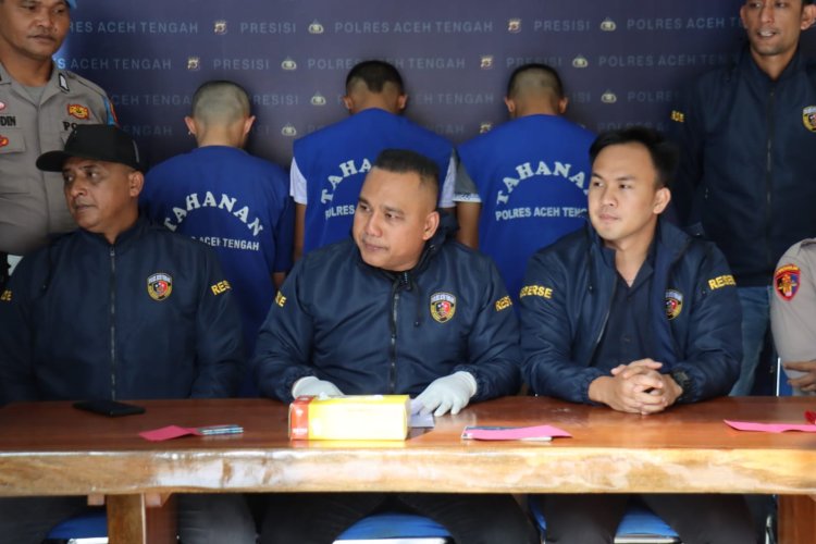 Satreskrim Polres Aceh Tengah Bekuk 3 Pelaku Curanmor, 7 Motor Hasil Curian Disita