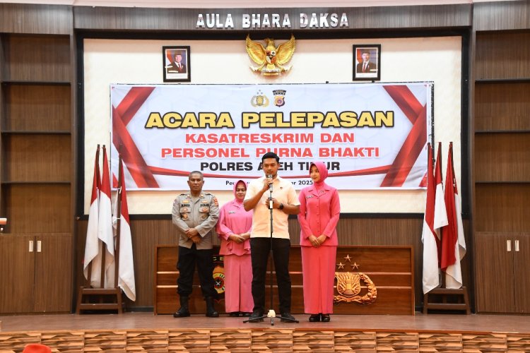 Kapolres Aceh Timur Lepas Personel Yang Purna dan Pindah Tugas