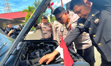 Kapolres Pidie Cek Kendaraan Dinas Pamapta untuk Dukung Tugas Patroli dan Penanganan TPTKP