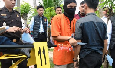 Polres Aceh Timur Gelar Rekontruksi Pembunuhan Pekerja Jasa Pengiriman Barang