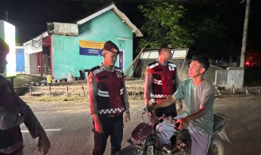 Jaga Keamanan Wilayah, Satuan Samapta Polres Way Kanan Gelar Patroli KRYD Malam Hari