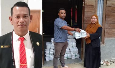 Ucapkan Terimakasih Kepada Masyarakat, Junaidi (Ateng) Bagikan Ratusan Mukenah Untuk Warga Desa Petow dan Kemuning Hulu
