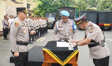 Kapolres Metro Jakarta Utara Pimpin Apel Pelantikan Kasat Tahti, Dihadiri 398 Personel