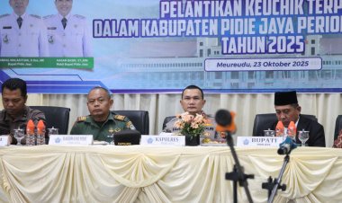 Kapolres Pidie Jaya Hadiri Pelantikan 81 Keuchik Terpilih, Pastikan Keamanan dan Dukung Pemerintahan Gampong yang Demokratis
