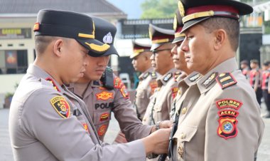 Kapolres Aceh Tengah Pimpin Sertijab Kabag Ren, Kasat Samapta dan Kapolsek