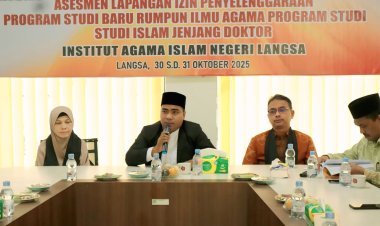 Warek I IAIN Langsa Sambut Asesor Asesmen Lapangan Izin Prodi S3 Pascasarjana IAIN Langsa