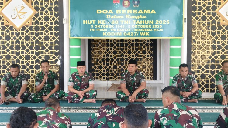Kodim 0427/Way Kanan Gelar Doa Bersama Peringati HUT ke-80 TNI di Mushola Al-Ikhlas