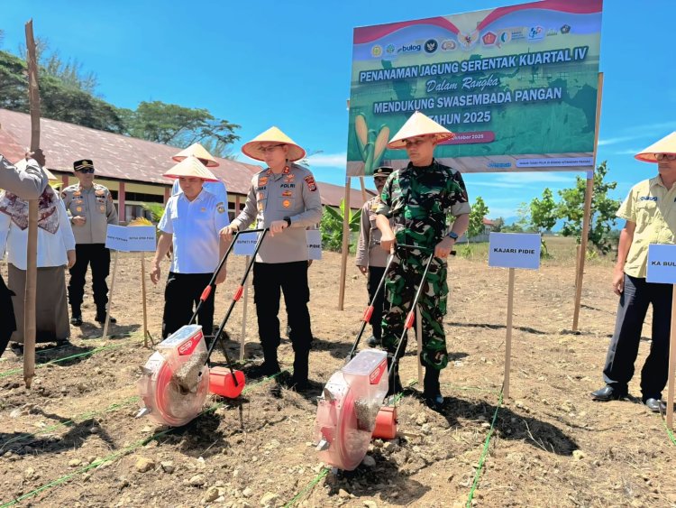 Kapolres Pidie Tanam Jagung Serentak Kuartal IV Tahun 2025 di Kecamatan Grong-Grong