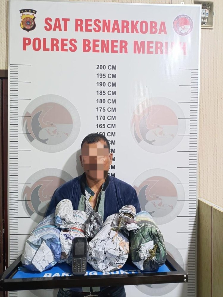 Lagi, Polres Bener Meriah Ringkus Pengedar Ganja 2,3 Kilogram BB Berhasil di Amankan