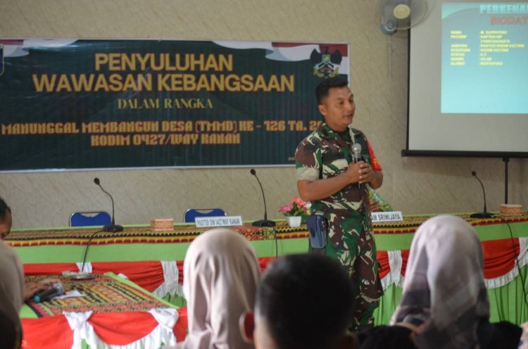 PENYULUHAN WAWASAN KEBANGSAAN DALAM RANGKA TMMD KE-126 KODIM 0427/WAY KANAN TAHUN 2025