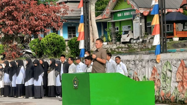 Jadi Irup di MAN 1 Bener Meriah, Kasat Resnarkoba Polres Beri Sosialisasi Bahaya Narkoba