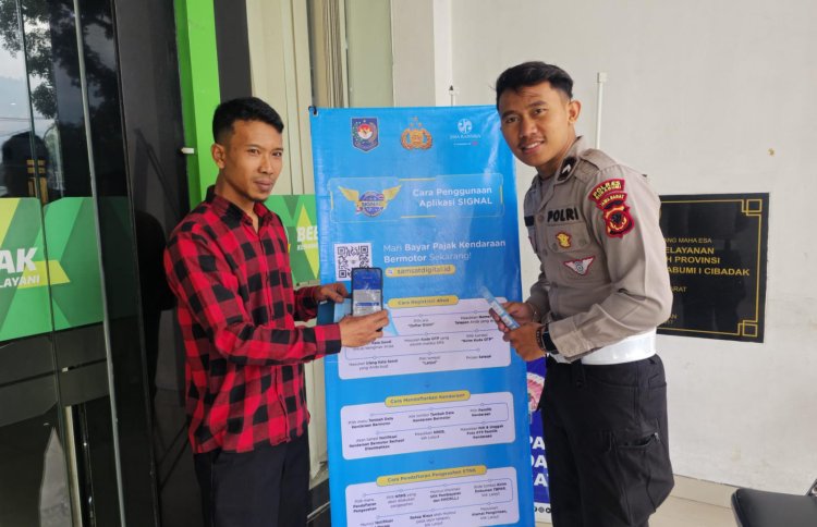 Sat Lantas Polres Sukabumi Gelar Program “Polantas Menyapa” di Samsat Cibadak