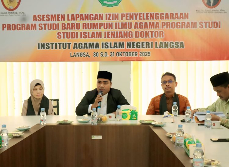 Warek I IAIN Langsa Sambut Asesor Asesmen Lapangan Izin Prodi S3 Pascasarjana IAIN Langsa
