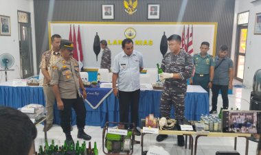 Lanal Nias Amankan Kapal Nelayan Gunakan Bahan Peledak di Perairan Nias Selatan.