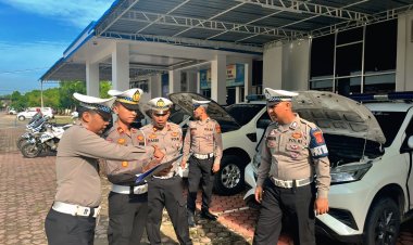 Kasat Lantas Polres Aceh Utara Iptu Sofyan Kurniawan Cek Kesiapan Kendaraan Dinas