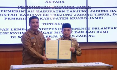 Wabup Katamso Tanda Tangani Komitmen Bersama Percepatan Penetapan Lembaga Independen Migas di WK Jabung dan Lemang
