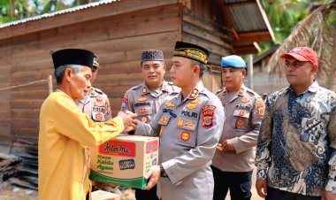 Jumat Berkah, Kapolres Aceh Tengah Tinjau Korban Kebakaran di Delung Sekinel dan Salurkan Bantuan