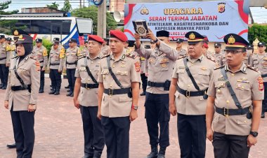 Kapolres Langsa Pimpin Sertijab, Kasat Resnarkoba, Kasat Intelkam dan Kapolsek Manyak Payed