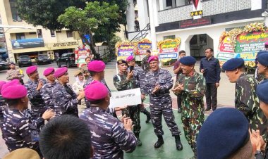 HUT ke-80 Korps Brimob, Marinir TNI AL Kunjungi Mako Brimob Kwitang