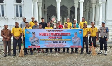 Tim Zona 4 Laksanakan Meuseraya Gotong Royong di Mesjid Raya Keumala Jijiem