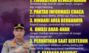 Kapolres Pidie Imbau Warga Tingkatkan Kewaspadaan Hadapi Cuaca Ekstrem