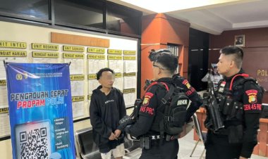Brimob Batalyon D Pelopor Ringkus Terduga Pencuri Saat Patroli di Bekasi