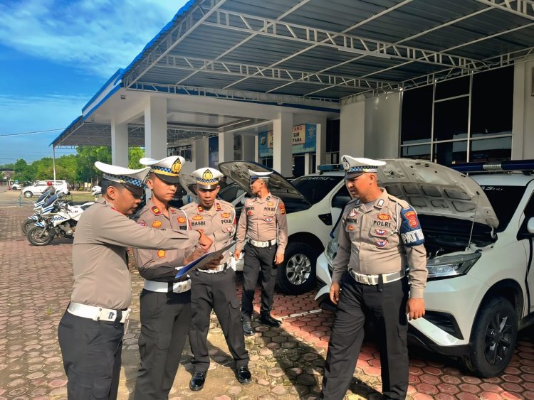 Kasat Lantas Polres Aceh Utara Iptu Sofyan Kurniawan Cek Kesiapan Kendaraan Dinas