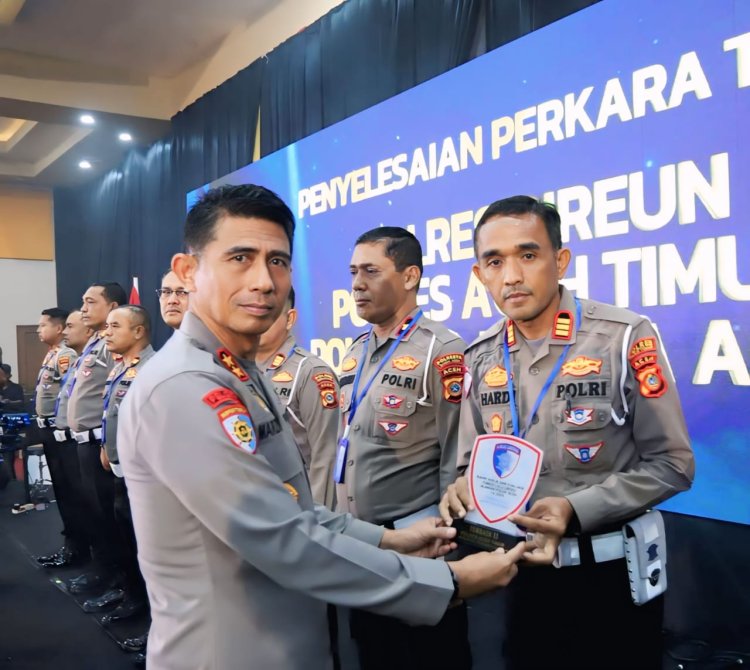 Terbaik Kedua Dalam Penyelesaian Perkara, Satlantas Polres Aceh Timur Terima Penghargaan dari Kapolda Aceh