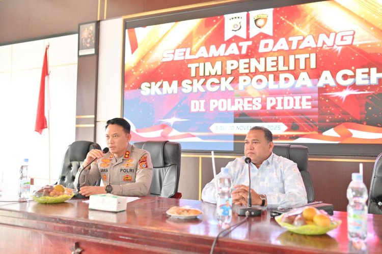 Polres Pidie Terima Kunjungan Tim Peneliti SKM Polda Aceh