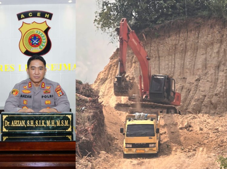 Kapolres Lhokseumawe AKBP Ahzan Bungkam Saat Dikonfirmasi Soal Galian C Ilegal Milik "Dian" Bebas Beroperasi 