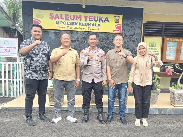 Sinergi Polri dan Media, Kapolsek Keumala Iptu Rahmad Terima Kunjungan Wartawan