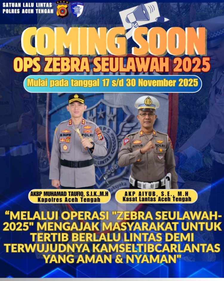 Polres Aceh Tengah Siap Gelar Operasi Zebra Seulawah 2025, Ajak Masyarakat Tertib Berlalu Lintas