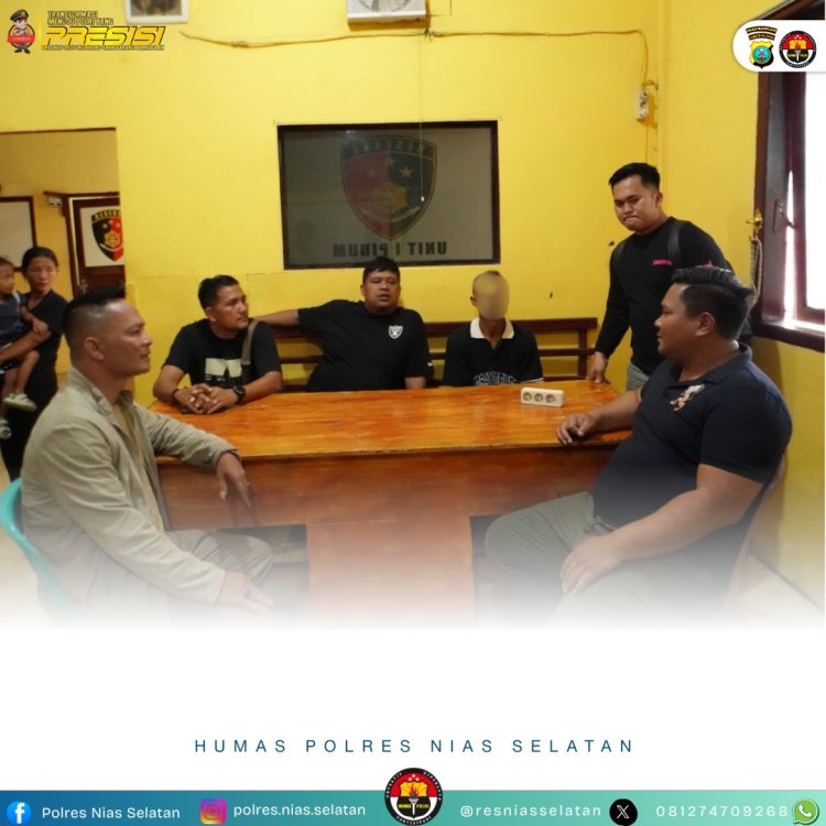 Pelaku Serahkan Diri kepada Polres Nias Selatan atas Peristiwa Penikaman di Desa Orahili Huruna Kecamatan Onohazumba 