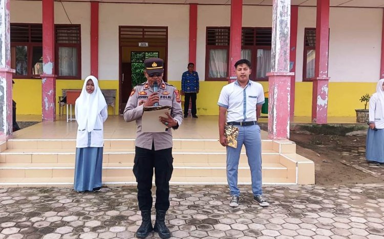 Jadi Pembina Upacara di Sekolah, Kapolsek Nurussalam Sampaikan Pesan Kamtibmas