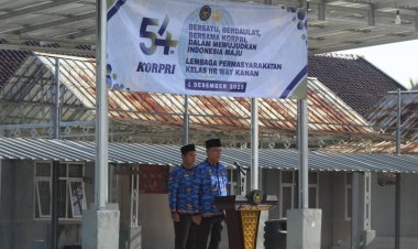 Lapas Way Kanan Laksanakan Upacara Peringatan HUT Ke-54 KORPRI.