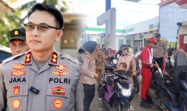 Kapolres Pidie Imbau Warga Tertib Antrean Pengisian BBM Pasca Banjir