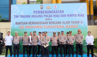 Bantuan Tahap II, Polda Riau Berangkatkan Tim Trauma Healing, Logistik dan Alat Berat ke Agam Sumatera Barat