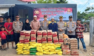 Kapolres Pidie Salurkan Bantuan Akpol 2005 Untuk Warga Terdampak Banjir di Kabupaten Pidie