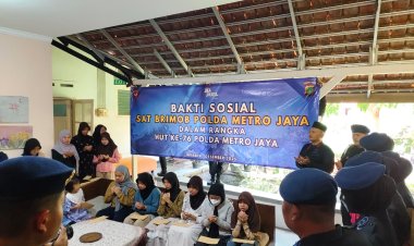 Brimob Polda Metro Jaya Salurkan Bantuan untuk Panti Asuhan Putra Setia, Kramat Sentiong