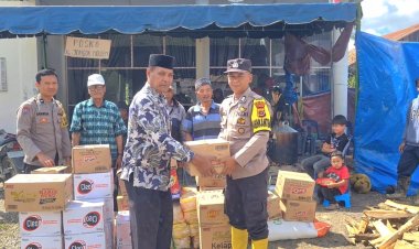 Kapolres Aceh Tengah Salurkan Bantuan Kemanusiaan di Posko Paya Tumpi Baru dan Jongok Meluem