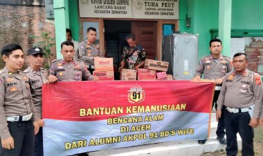 Kasat Lantas Polres Lhokseumawe Salurkan Bantuan Kemanusiaan Alumni Akpol 91 untuk Warga Terdampak Banjir di Lancang Barat