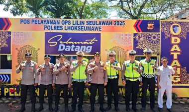 Kabag Ops Polres Lhokseumawe Tinjau Kesiapan Pos Pelayanan Operasi Lilin Seulawah di Krueng Geukueh