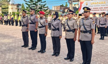 Kapolres Langsa Pimpin Sertijab Kabag Ops, Kabag SDM, Kabag Log dan Kasat Reskrim
