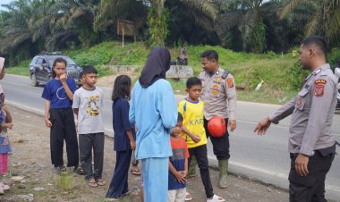 Polsatwa K-9 Polda Sumut Hadirkan Trauma Healing untuk Anak Korban Banjir di Batang Toru