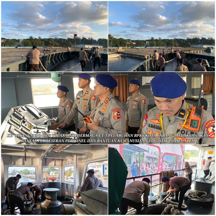 Brimob Aceh Pasang Tali Sling pada Jembatan Putus dan Geser Speed Boat untuk Mendukung Mobilitas Warga di Bireuen