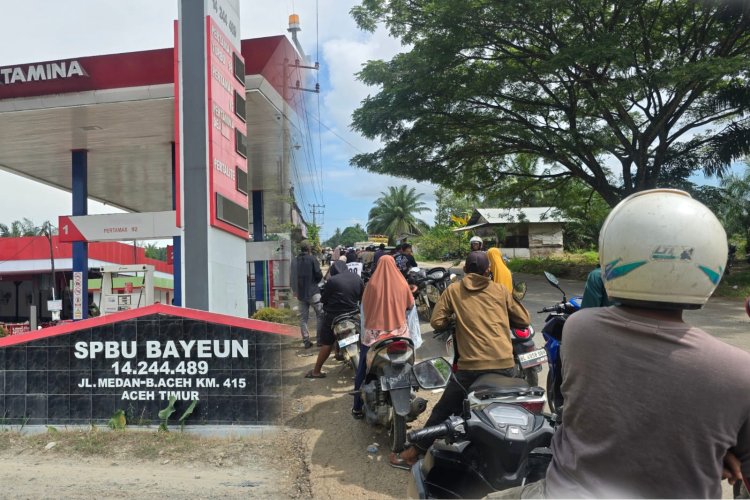 Antrean Panjang di SPBU Bayeun Pasca Banjir, Warga Keluhkan Ketersediaan Minyak